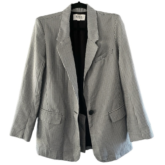 BB Dakota The Persona Blazer Black Checkered Print Oversized Size Small - Picture 2 of 6